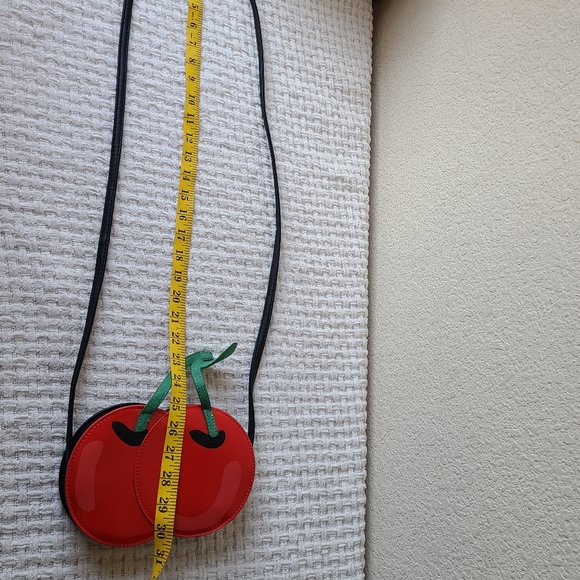 Cherry Red And Black Women's Crossbody Bag Purse - Picture 7 of 11